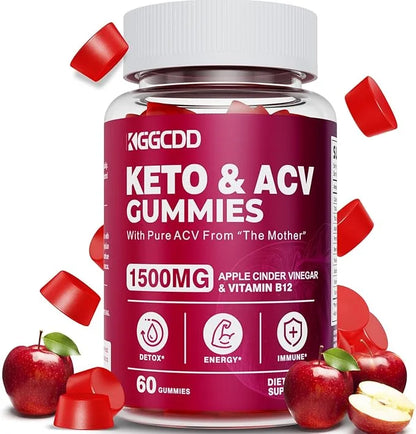 Keto ACV Gummies Advanced Weight - L0ss-,- Keto Gummy Supplement for Women and Men, with 1500MG Apple Cider Vinegar & Vita...