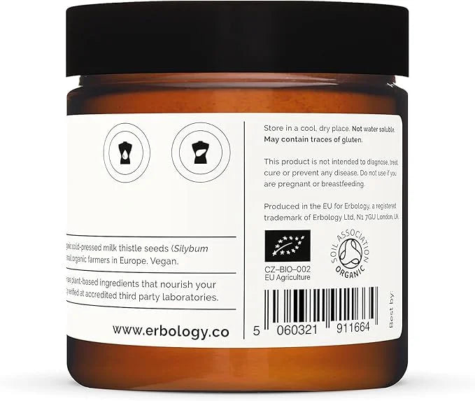 Erbology Organic Milk Thistle Powder 2.1 oz 20 Servings 180mg Silymarin 100% Milk