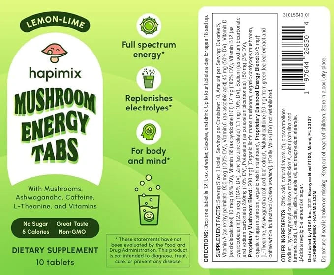 Natural Energy Tablets 8 Powerful 50mg Caffeine 10 Servings
