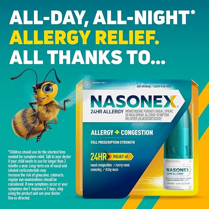 Nasonex 24HR Allergy Nasal Spray, Allergy 120 Spray