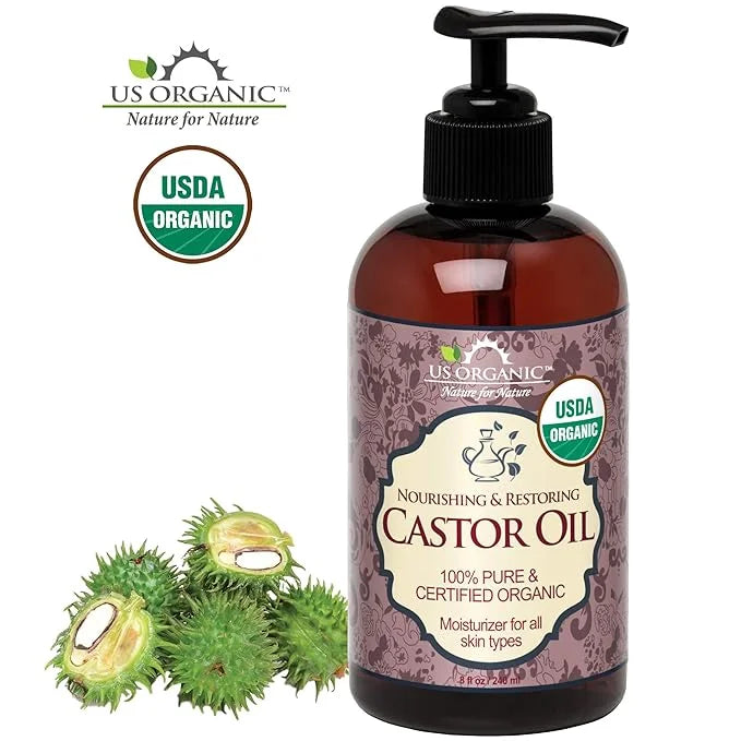 US Organic Castor Oil, USDA Certified Organic,Expeller Pressed, Hexane Free, 100% Pure & Natural moisturizing and emollien...