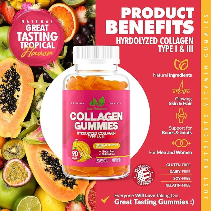 Collagen Gummies for Women & Men (90 Count) 90 Gummies