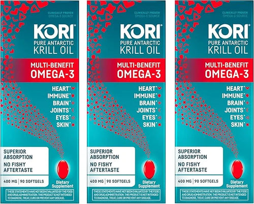 Kori Krill Oil Omega-3 400mg, 270 Omega-3 Supplement