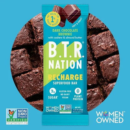 Vegan Keto Superfood Protein Bars, by B.T.R. - Low Carb, Plant Based, and Gluten Free | 4 Bars | Free of Sugar Alcohols an...
