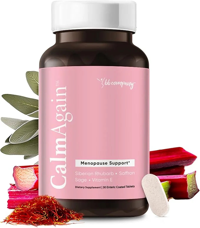 BB Company CalmAgain Menopause Support, Relief & Hormone Balance - Nervousness Relief, Mood Support, Hot Flashes, Night Sw...