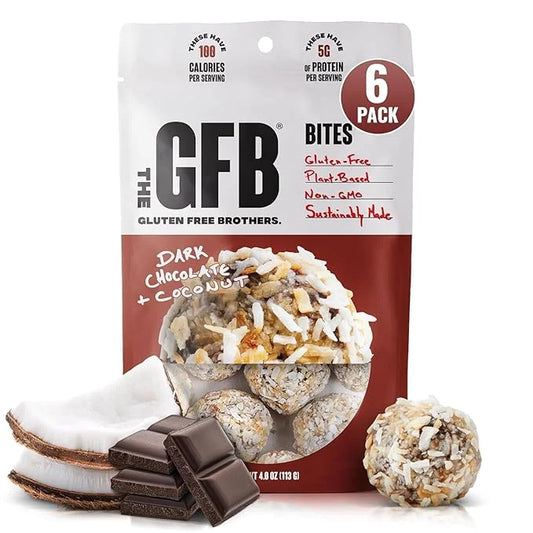The GFB Dark Chocolate Coconut Protein Bites - Gluten Free, Plant Based, Non GMO, Sustainably Made – Ridiculously Tasty, H...