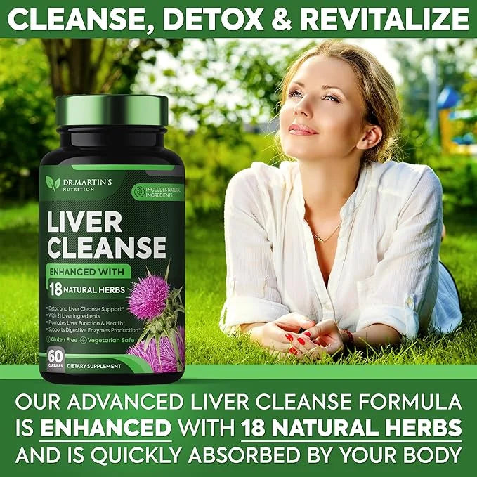 Liver Cleanse Detox & Repair Formula Supplement 21 Ingredients