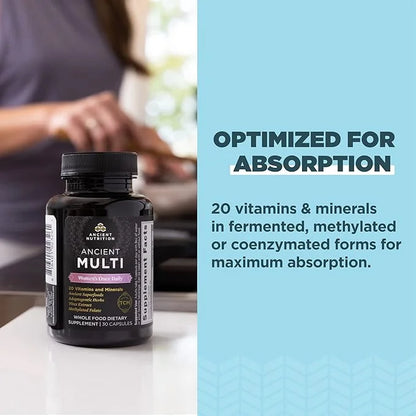 Multivitamin for Women by Ancient Nutrition, K2, Folate 30ct