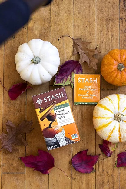 Stash Tea Decaf Pumpkin Spice Black Tea - Decaf, Non-GMO Project Verified Premium Tea with No Artificial Ingredients, 18 C...