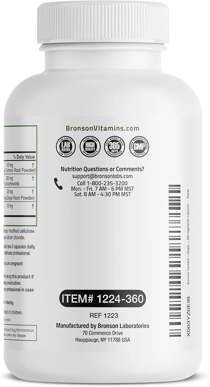 Bronson Turmeric + Ginger Extra Strength 360 Vegetarian