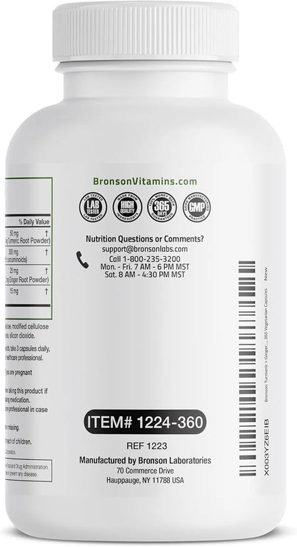 Bronson Turmeric + Ginger Extra Strength 360 Vegetarian