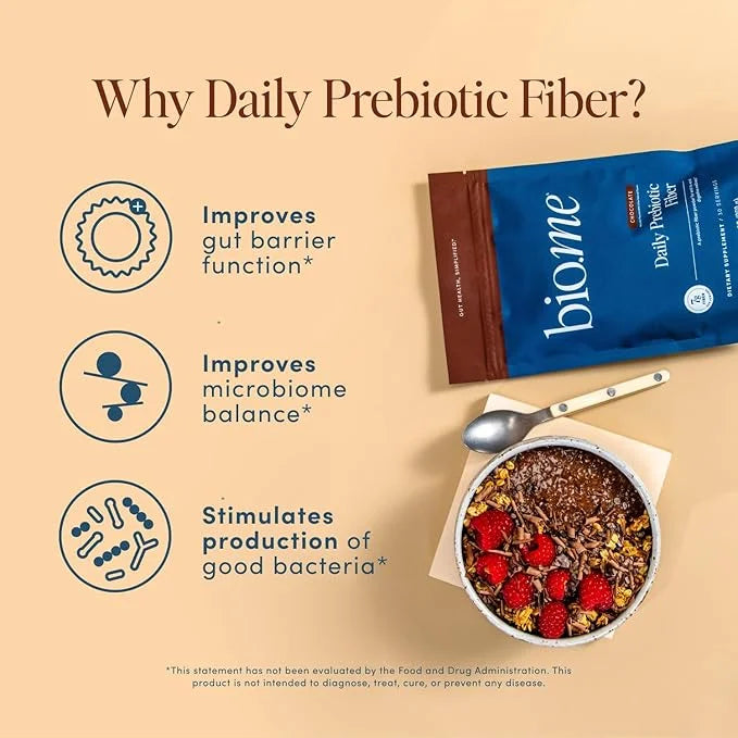 Daily Prebiotic Fiber Chocolate-Fiber Supplement Powder for Digestive Health & Gut Health - Fiber Powder Prebiotics, Non-G...