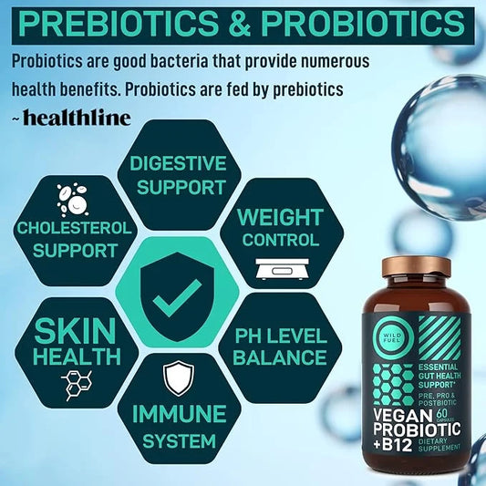 Vegan Probiotic Plus B12-22 Billion CFU B12 with 60 Gluten-Free