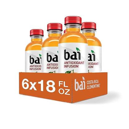 Bai Flavored Water, Costa Rica Clementine, Antioxidant Infused Drinks, 18 Fluid Ounce Bottles, 6 count - Product Image