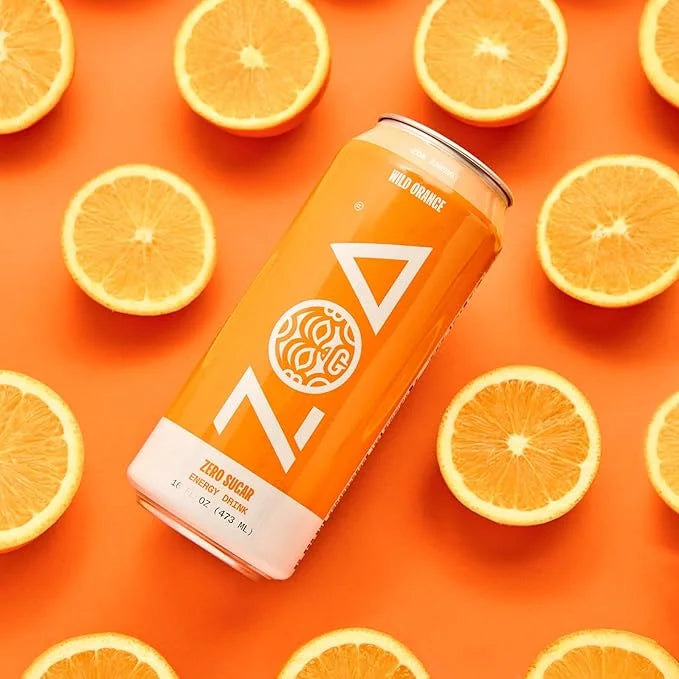 ZOA Zero Sugar Energy Drinks, Wild Orange - Sugar Free with Electrolytes, Healthy Vitamin C, Amino Acids, Essential B-Vita...