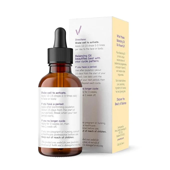 Proov Balancing Oil for Face and Body with 2500 mg bio-identical USP Natural Progesterone, MCT Oil and Vitamin E Oil (and ...