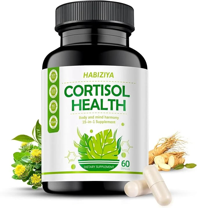Cortisol Support Supplement with Magnesium Glycinate, L-Theanine, Ashwagandha, Phosphatidylserine,Rhodiola Rosea 15-in-1 H...