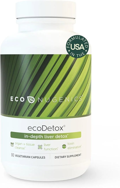 EcoNugenics ecoDetox Supplement for Liver Detox B12, Magnesium 90 Capsules