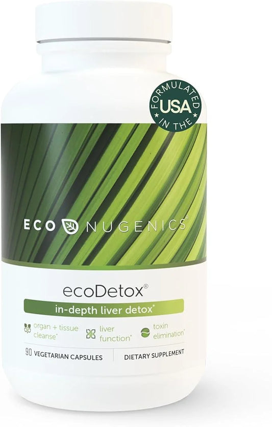 EcoNugenics ecoDetox Supplement for Liver Detox B12, Magnesium 90 Capsules