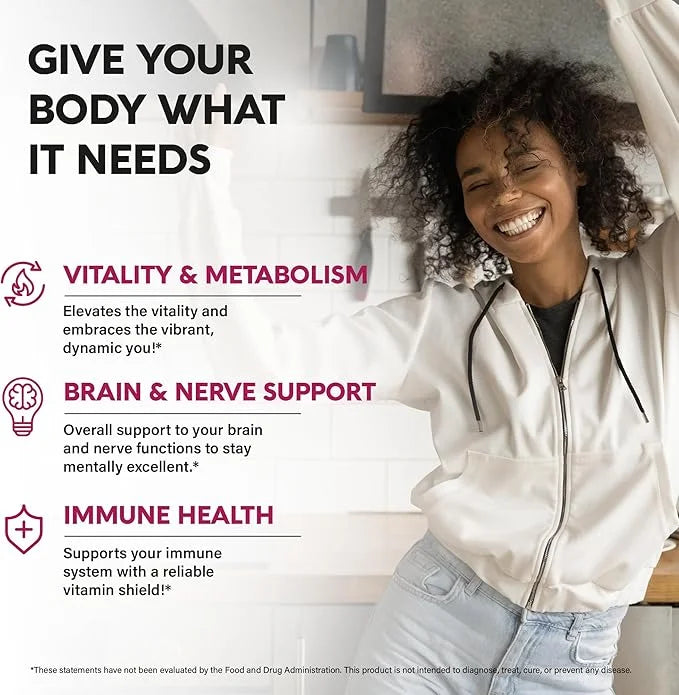 USDA Organic Vitamin B-Complex B5 Pantothenic Acid B12 Methylcobalamin B1 Thiamine B6 Pyridoxine B7 Biotin B9 Folic B3 Nia...