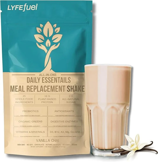 All-in-One Meal Replacement Powder by LyfeFuel 50+ Organic 24 Vegan