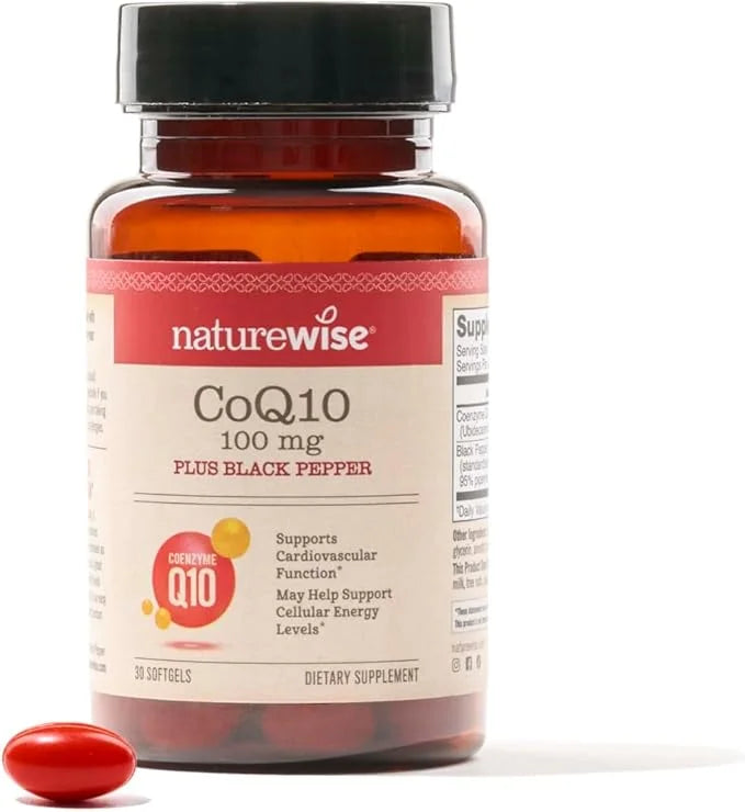 NatureWise CoQ10 100mg Softgels, High Absorption CoQ10 with 30 Softgels[1-Month Softgels[1-Month Supply]