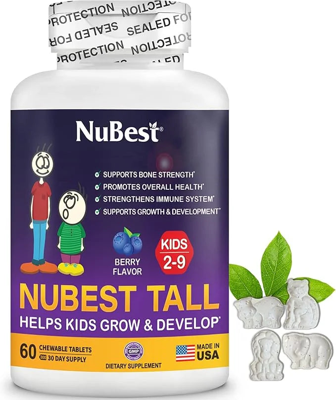 NuBest Tall Kids for Toddlers and 2 to 9 - 60 Chewable 6 Pack