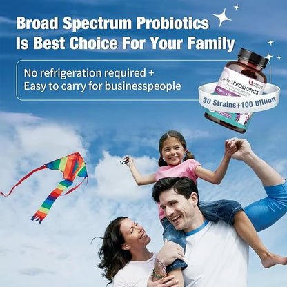 NATURE TARGET Probiotics for Women-Men-Kids Digestive 100 Billion 90 Veggie (45 Days
