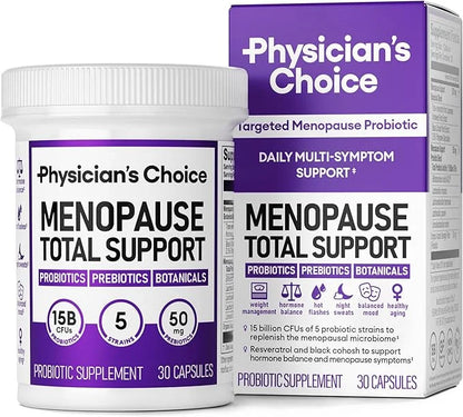 Physician's CHOICE Menopause Probiotic Supplement for Women - Supports Hormone Balance, Hot Flashes, Night Sweats, Weight ...