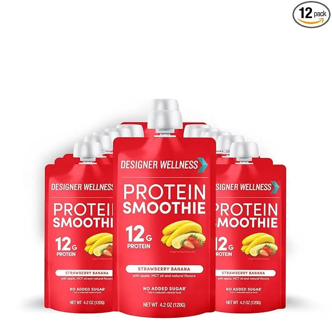 Designer Wellness Protein Smoothie, Real Fruit, 12g Protein, Low Carb, Zero Added Sugar, Gluten-Free, Non-GMO, No Artifici...