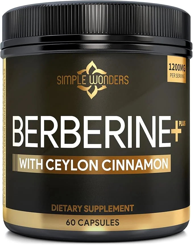 Berberine 1200mg HCL Plus Ceylon Cinnamon Capsules - Metabolic & Immune Support Berberine Supplement, AMPK Metabolic Activ...
