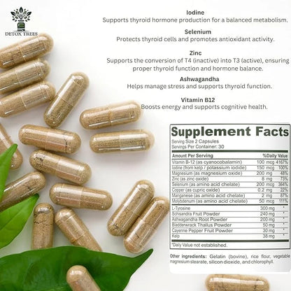 Advanced Thyroid Support – 60 Vegetable Capsules – Supports Healthy Thyroid Function, Energy, and Metabolism - Product Image