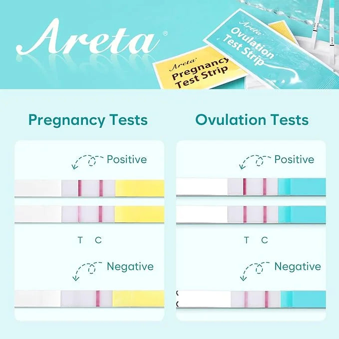 Areta Ovulation & Pregnancy Test Strips: 20 Ovulation 10 Pregnancy