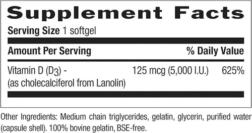COUNTRY LIFE Vitamin D3 5000 IU, 60 CT