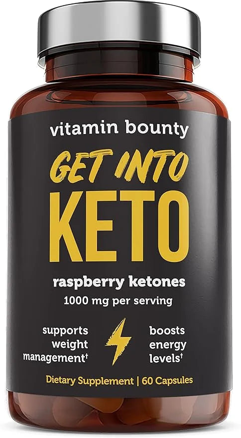 Vitamin Bounty Get Into Keto Pills - Premium Raspberry Ketones, Promotes Ketosis for Women and Men, Supports Keto Diet, Gr...