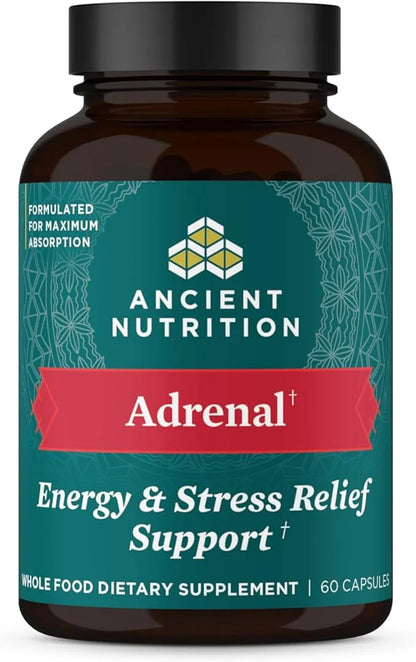 Adrenal Support with Ashwagandha Supplement by Ancient Nutrition, Helps Reduce Stress & Fatigue, Paleo and Keto Friendly, ...