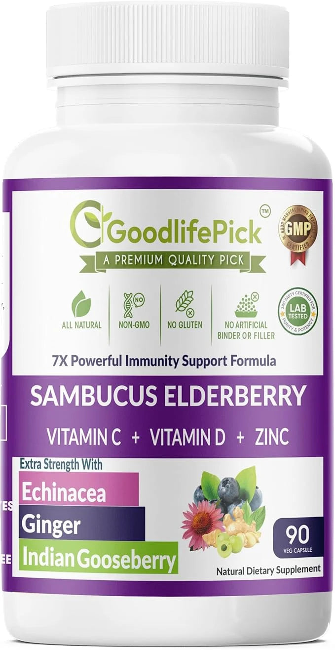 7 in 1 Elderberry with ZINC, 90 ct,