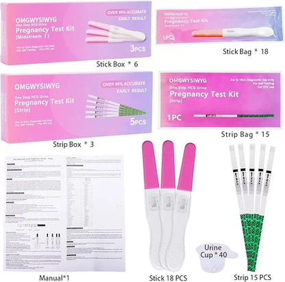 Early Detection Pregnancy Test Kits 33 Counts, x18, Hcg x15, Ultra 2 Ways Check(18+15 Counts)