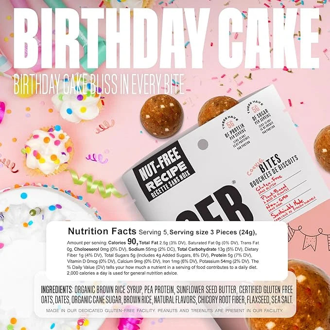 The GFB Gluten Free Protein Cookie Bites Nut Free Variety Pack – Super Tasty Allergen Friendly Fudge Brownie, Cookie Dough...