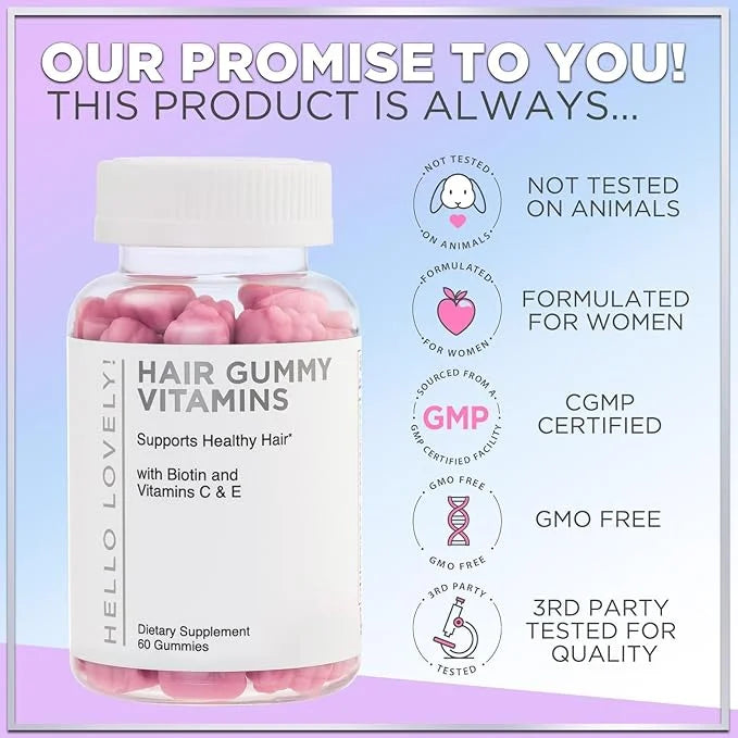 Hello Lovely! Hair Vitamins Gummy 5000 mcg 60 Bear