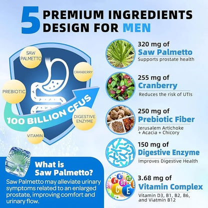 Probiotics for Men 100 Billion CFU 90 Veg