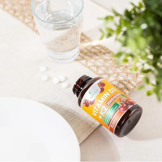 Vitamin D3 K2 as MK-7 2000iu of D3 & 75mcg K2, K2, Vitamin K2 D3 D3 Bone 120 Chewable