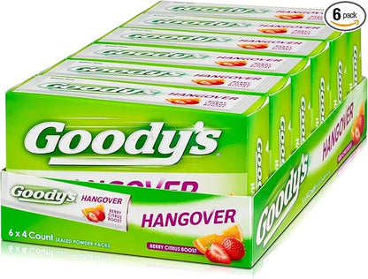 Goody's Hangover Powders, Fast Pain Relief, Berry Citrus Flavor, 4 Stick Powders, 6 Pack - Product Image