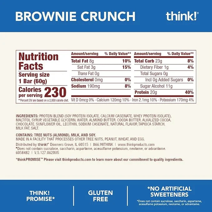 think! Protein Bars, High Protein Snacks, Gluten Free, Kosher Friendly,Variety Pack, Nutrition Bars, 2.1 Oz per Bar, 12 Co...