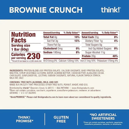 think! Protein Bars, High Protein Snacks, Gluten Free, Kosher Friendly,Variety Pack, Nutrition Bars, 2.1 Oz per Bar, 12 Co...