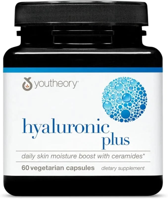 Youtheory Hyaluronic Plus - Hyaluronic Acid Supplement with Ceramides, Vitamin C, Biotin & More - Supports Healthy Skin* -...
