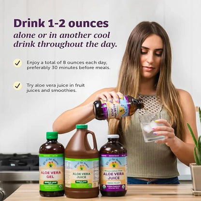 Lily of the Desert Aloe Vera Juice - Organic, Preservative-Free Inner Fillet Aloe Vera Drink with Natural Digestive Enzyme...