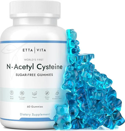 World's First Sugar-Free NAC Gummies, N-Acetyl Cysteine Supplement (MCT-Oil Coated for Absorption) NAC Supplement for Resp...