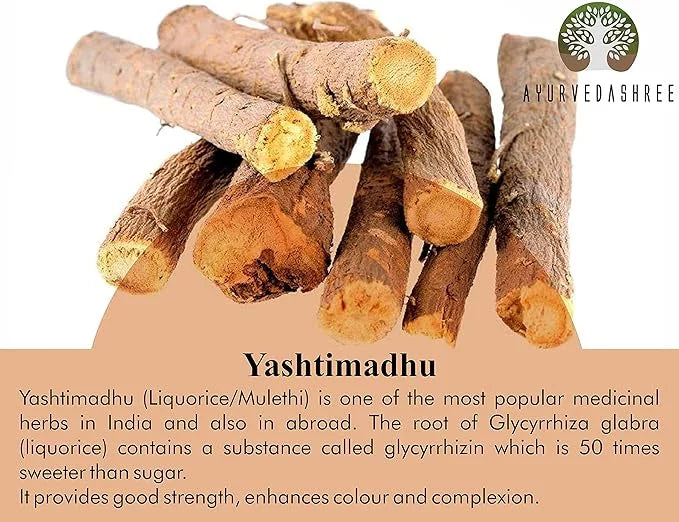 Yashtimadhu Powder 100 Gm | Natural Mulethi Powder/Licorice Powder Glycyrrhiza glabra | Supports Immunity | Mulethi | Vega...