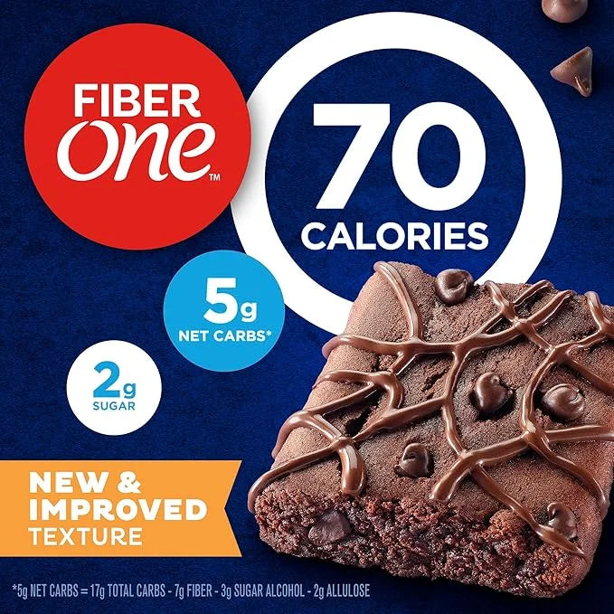 Fiber One 70 Calorie Brownies, Chocolate Fudge, Snack Bars, Value Pack, 12 Bars, 10.6 oz (Pack of 4) - Product Image